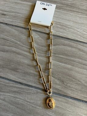 New Gold Paperclip locker Chain Necklace
